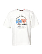 Dolce & Gabbana White LOVE & PEACE Print Crew Neck T-shirt - Zeiniez