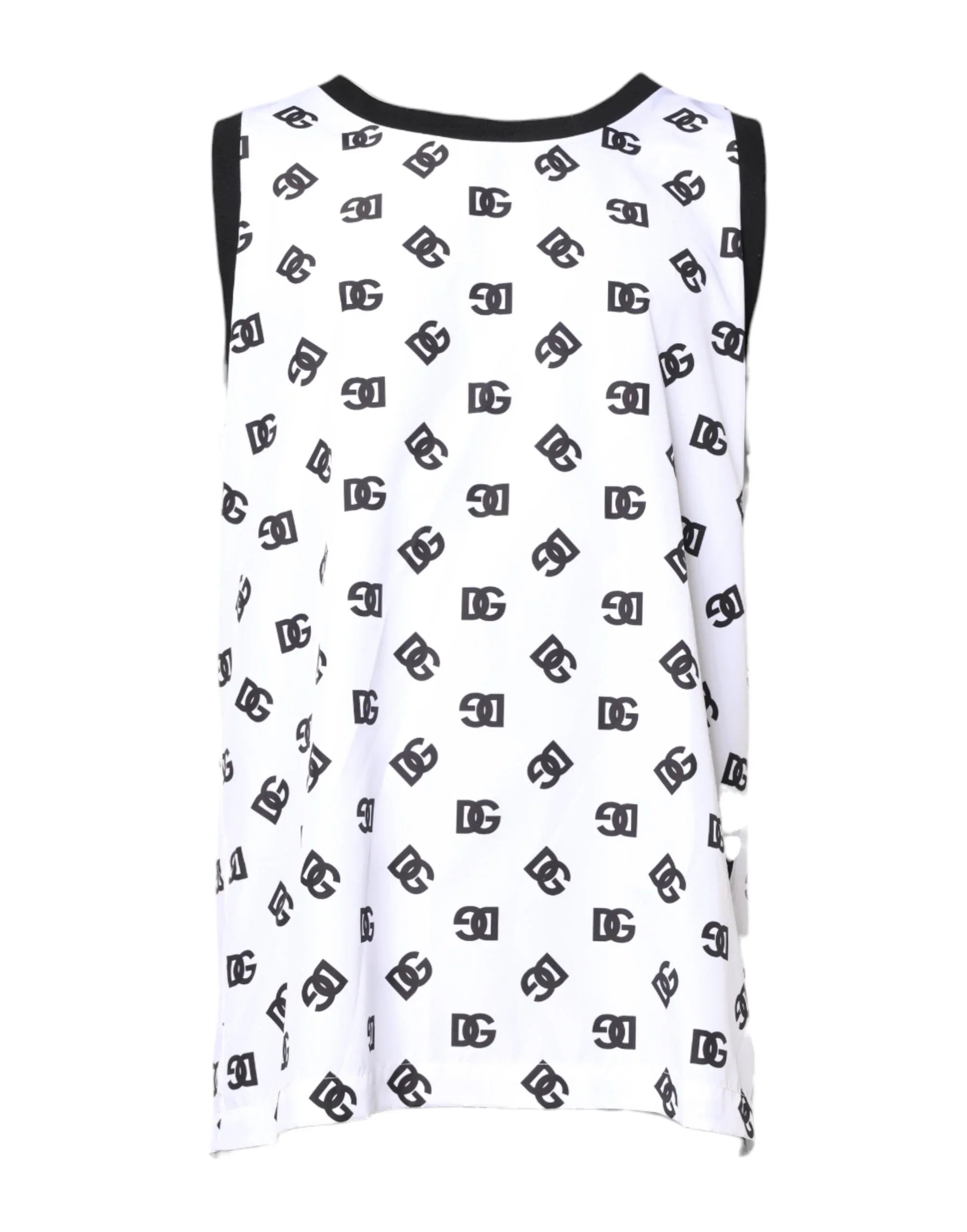 Dolce & Gabbana White Polyester Sleeveless DG Logo T-shirt - Zeiniez