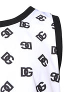 Dolce & Gabbana White Polyester Sleeveless DG Logo T-shirt - Zeiniez