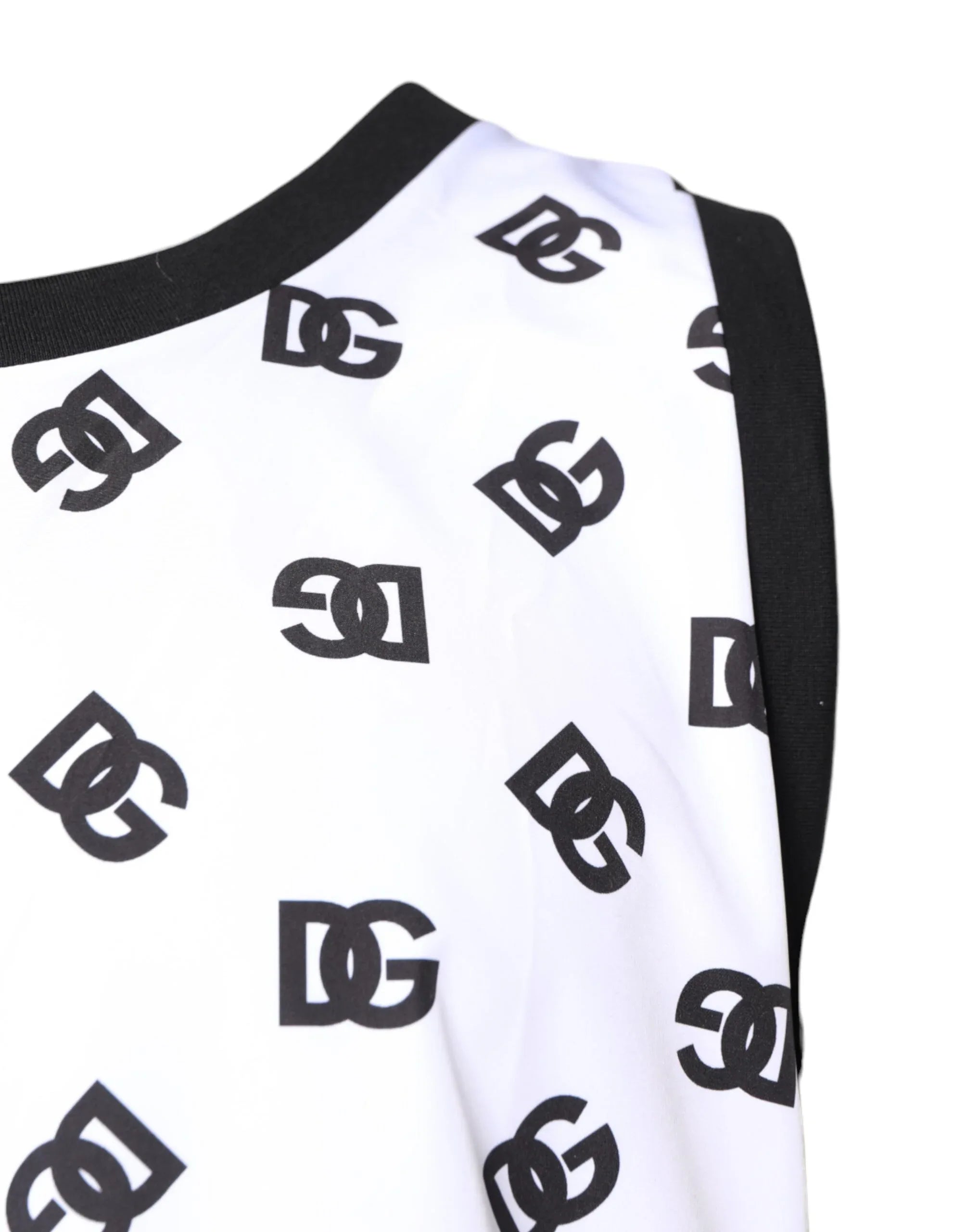 Dolce & Gabbana White Polyester Sleeveless DG Logo T-shirt - Zeiniez