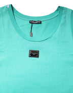 Dolce & Gabbana Green Sleeveless Logo Round Neck T-shirt - Zeiniez
