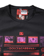 Dolce & Gabbana Black Cotton Graphic Print Crew Neck T-shirt - Zeiniez