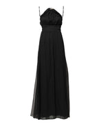 Marciano by Guess Black Tulle Pearl Sleeveless Long Gown Dress