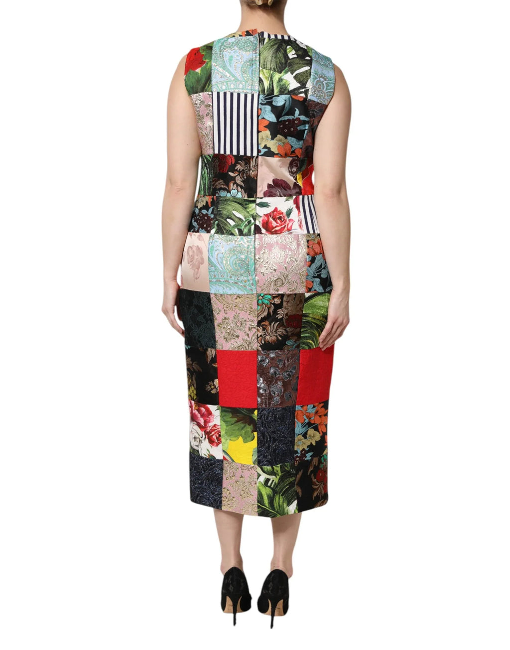 Dolce & Gabbana Multicolor Patchwork Sleeveless Sheath Dress - Zeiniez