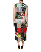 Dolce & Gabbana Multicolor Patchwork Sleeveless Sheath Dress