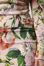 Dolce & Gabbana Pink Floral Silk Fit And Flared Midi Dress - Zeiniez