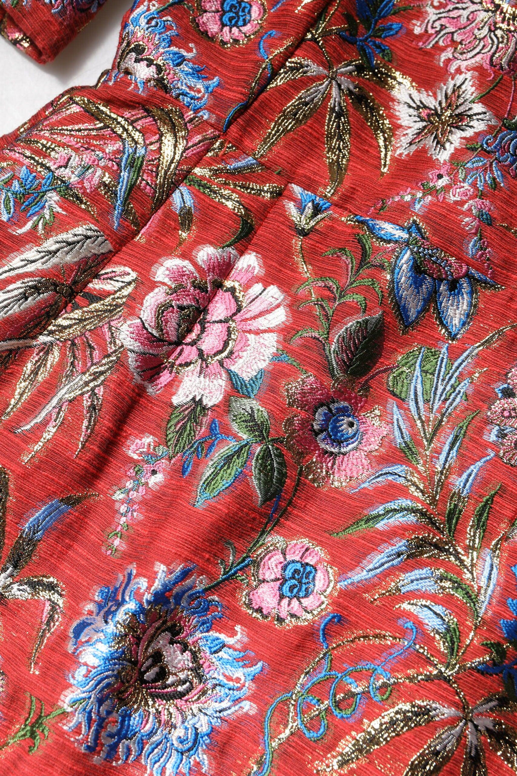 Dolce & Gabbana Red Floral Jacquard A-line Mini Dress - Zeiniez