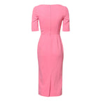 Dolce & Gabbana Pink Viscose Short Sleeve Sheath Midi Dress - Zeiniez