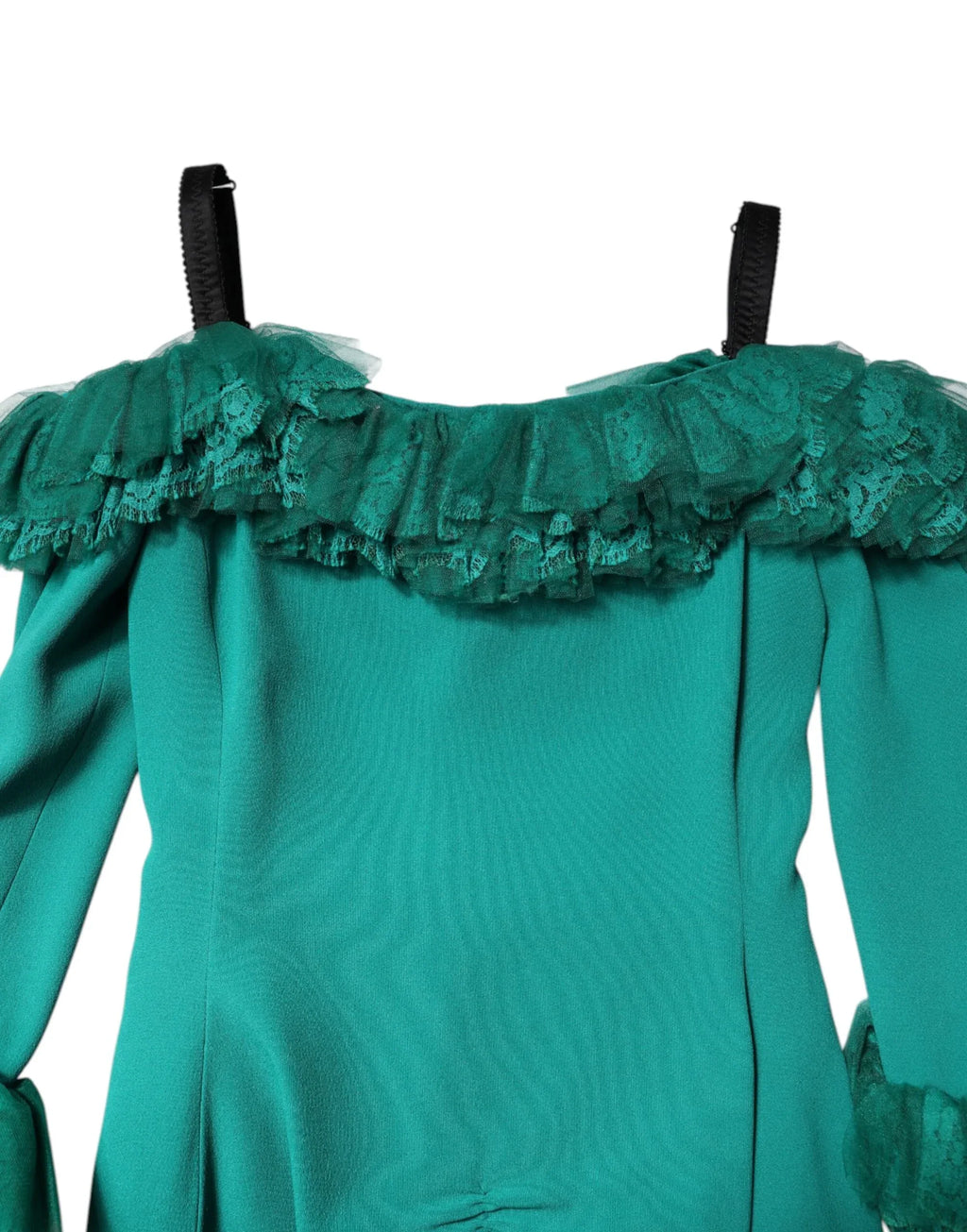 Dolce & Gabbana Green Lace Off Shoulder Sheath Mini Dress - Zeiniez