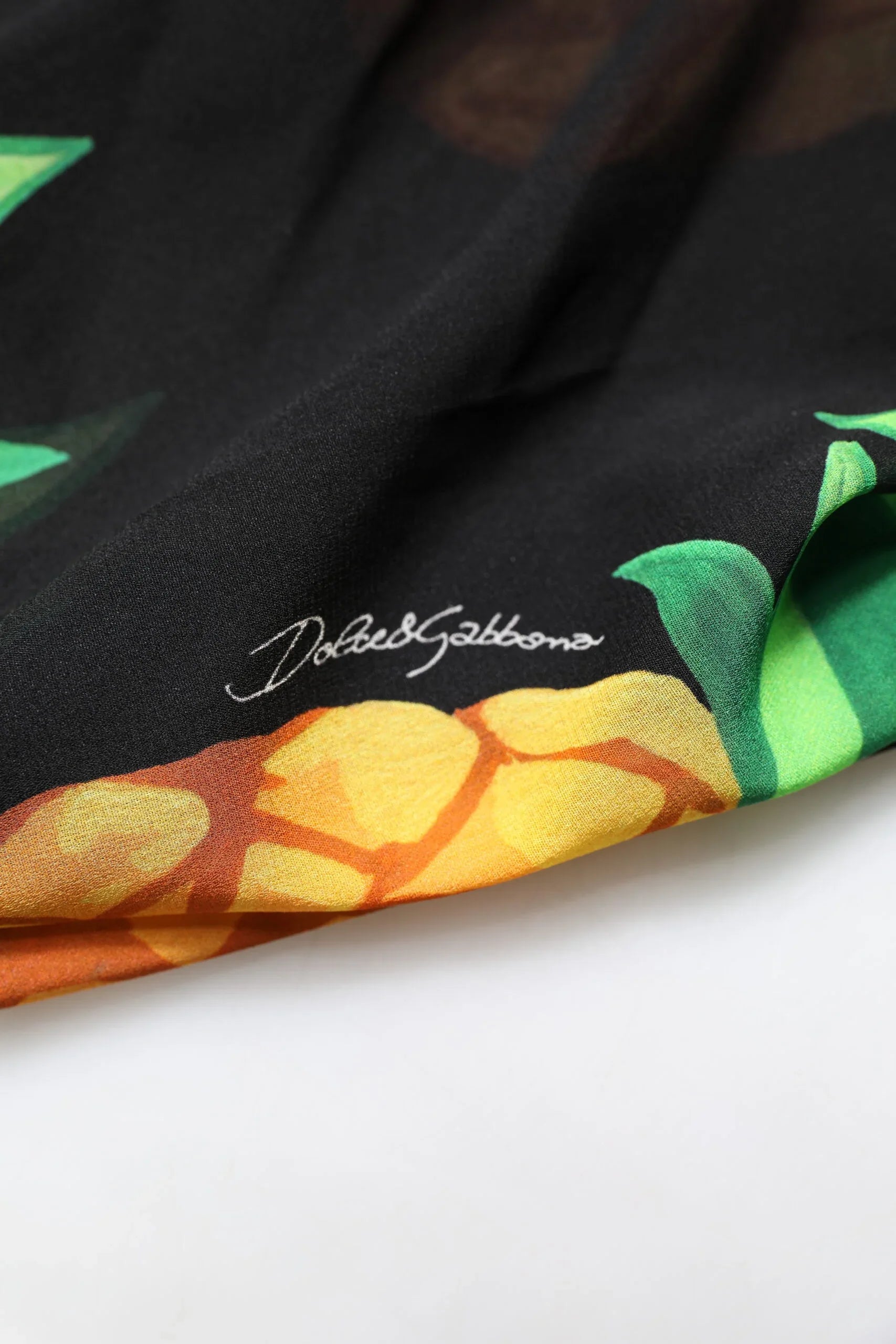 Dolce & Gabbana Black Pineapple Print Silk Wrap Mini Dress - Zeiniez