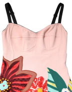Dolce & Gabbana Pink Floral Print Spaghetti Strap Mini Dress - Zeiniez