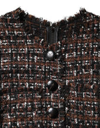 Dolce & Gabbana Brown Tweed Short Sleeves A-line Mini Dress - Zeiniez