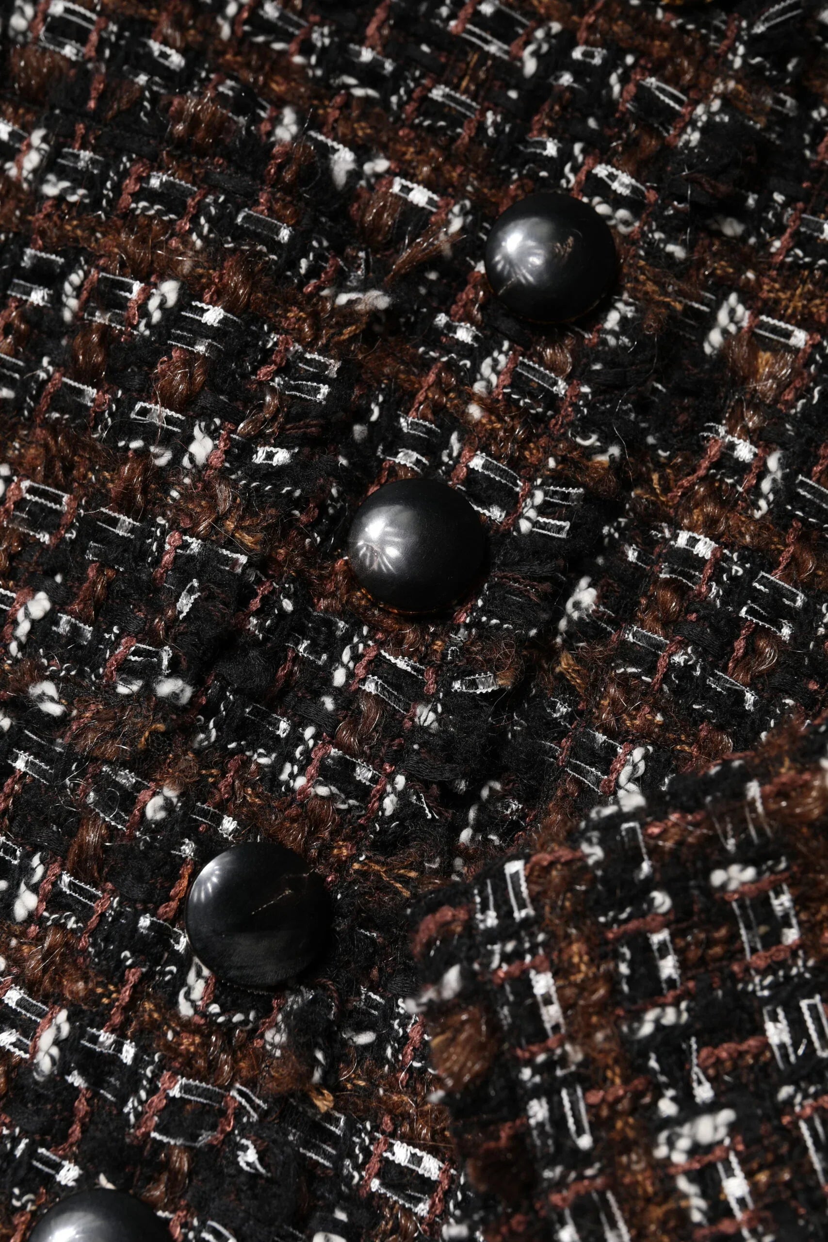 Dolce & Gabbana Brown Tweed Short Sleeves A-line Mini Dress - Zeiniez