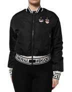 Dolce & Gabbana Black Nylon #DGFamily Full Zip Bomber Jacket - Zeiniez