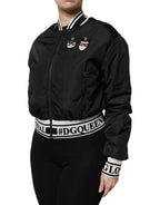Dolce & Gabbana Black Nylon #DGFamily Full Zip Bomber Jacket - Zeiniez