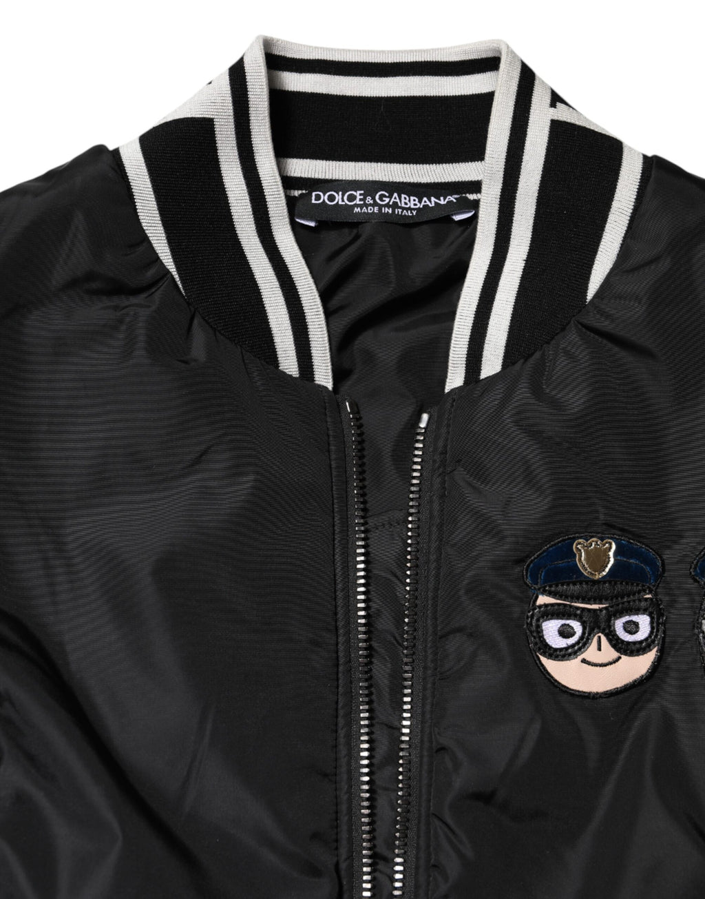 Dolce & Gabbana Black Nylon #DGFamily Full Zip Bomber Jacket