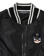 Dolce & Gabbana Black Nylon #DGFamily Full Zip Bomber Jacket