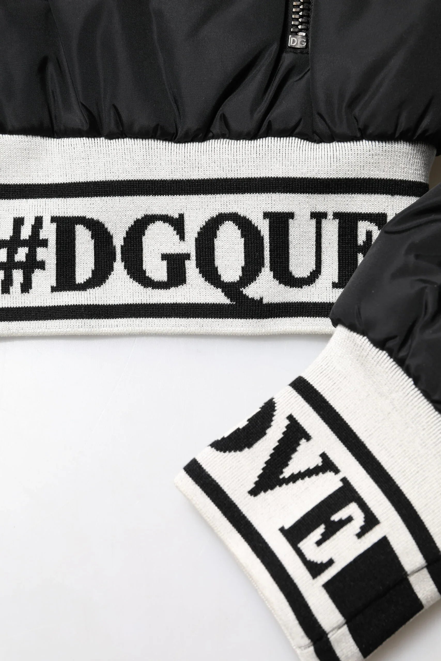 Dolce & Gabbana Black Nylon #DGFamily Full Zip Bomber Jacket - Zeiniez