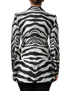 Dolce & Gabbana Black Silver Polyester Women Blazer Jacket