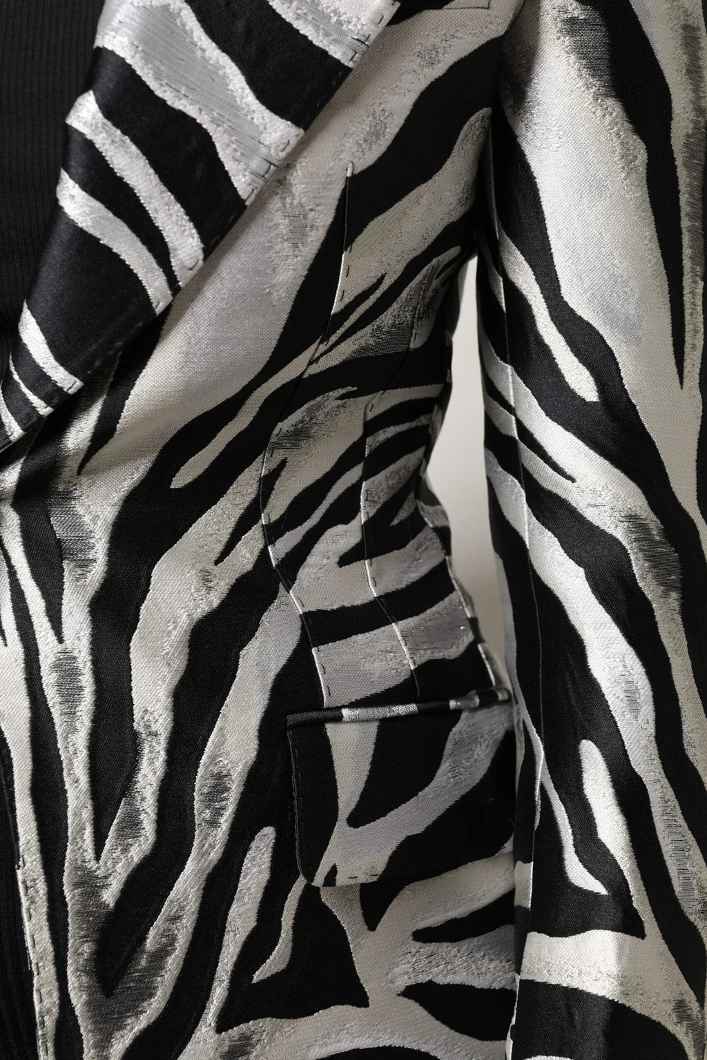 Dolce & Gabbana Black White Polyester Women Blazer Jacket - Zeiniez