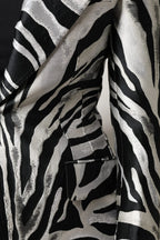 Dolce & Gabbana Black White Polyester Women Blazer Jacket - Zeiniez