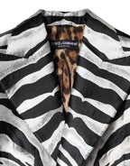 Dolce & Gabbana Black Silver Polyester Women Blazer Jacket