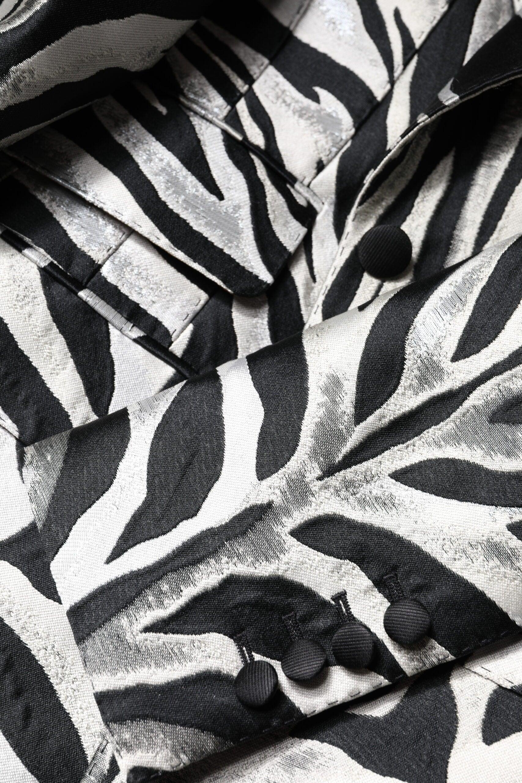 Dolce & Gabbana Black White Polyester Women Blazer Jacket - Zeiniez