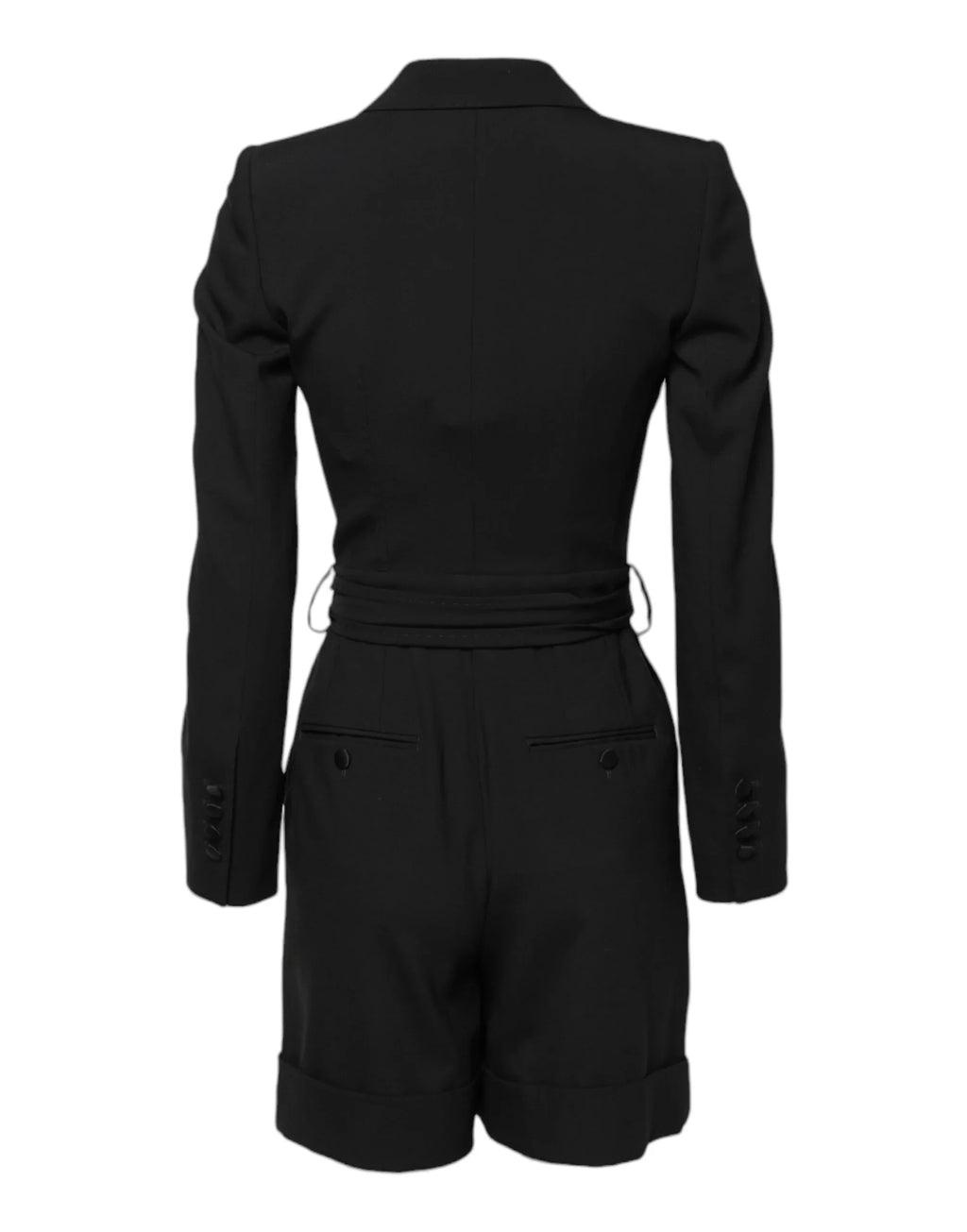 Dolce & Gabbana Black Wool Jumpsuit Dress Women Coat Jacket - Zeiniez