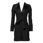 Dolce & Gabbana Black Wool Jumpsuit Dress Women Coat Jacket - Zeiniez