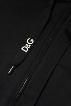 Dolce & Gabbana Black Cotton Hooded Full Zip Sweatshirt Sweater - Zeiniez
