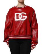 Dolce & Gabbana Red Wool DGLogo Embroidery Pullover Sweater - Zeiniez