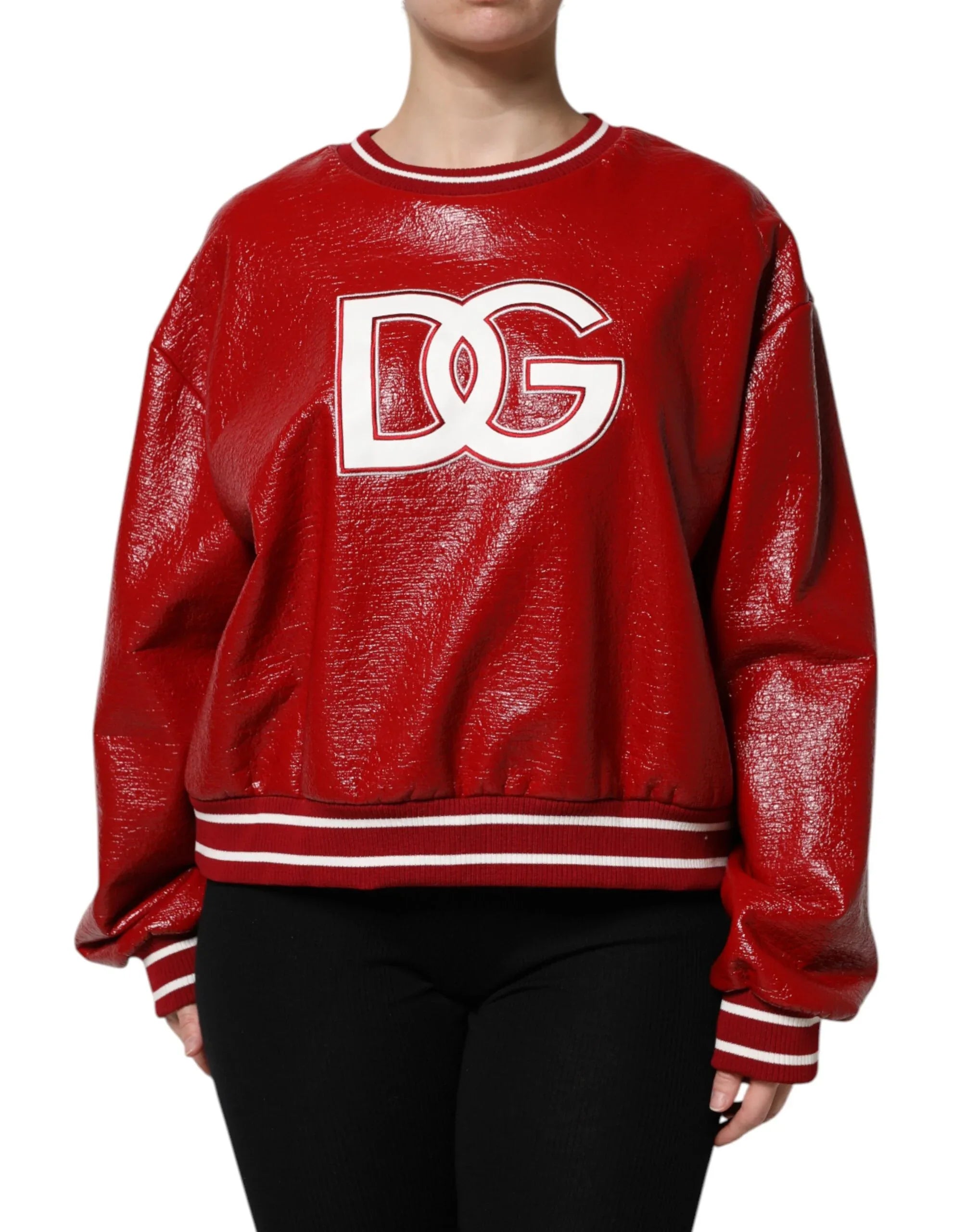 Dolce & Gabbana Red Wool DGLogo Embroidery Pullover Sweater - Zeiniez