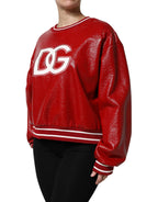 Dolce & Gabbana Red Wool DGLogo Embroidery Pullover Sweater - Zeiniez
