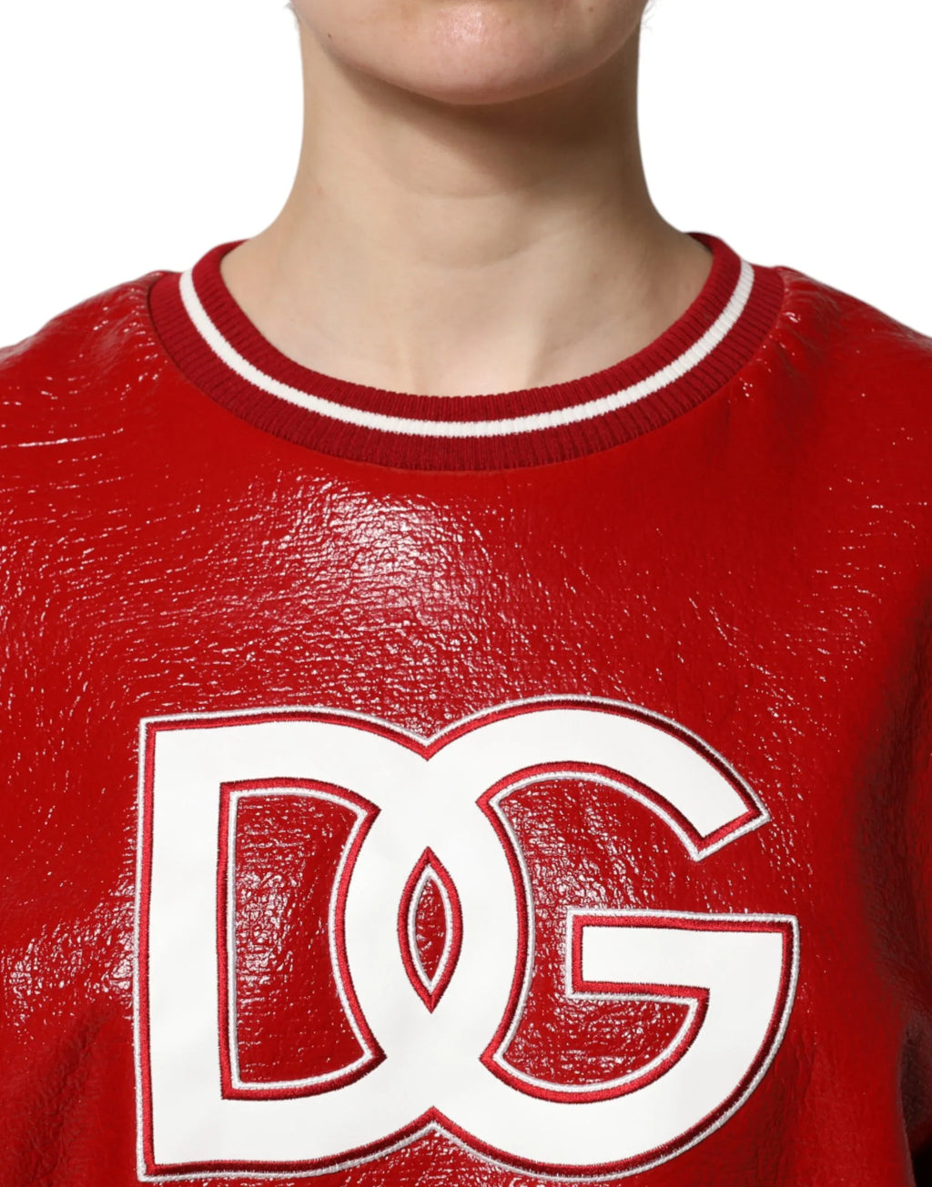 Dolce & Gabbana Red Wool DGLogo Embroidery Pullover Sweater - Zeiniez