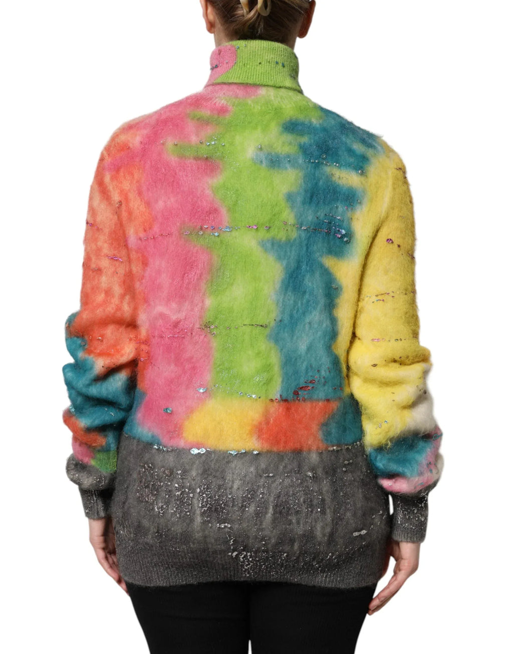 Dolce & Gabbana Multicolor Mohair Turtleneck Pullover Sweater - Zeiniez
