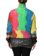 Dolce & Gabbana Multicolor Mohair Turtleneck Pullover Sweater - Zeiniez