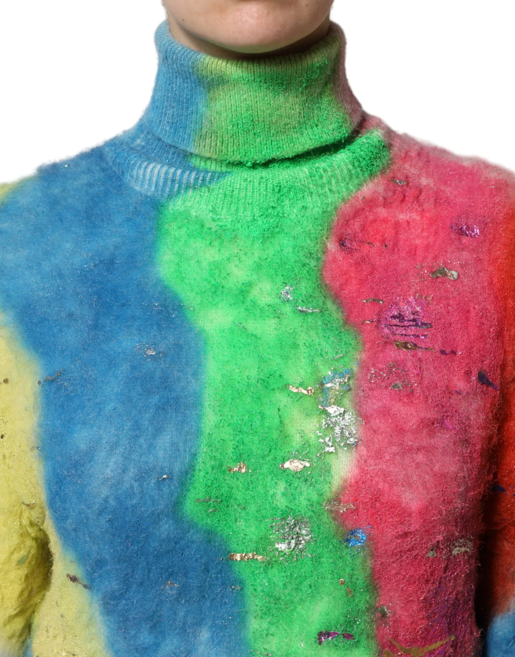 Dolce & Gabbana Multicolor Mohair Turtleneck Pullover Sweater - Zeiniez