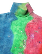 Dolce & Gabbana Multicolor Mohair Turtleneck Pullover Sweater - Zeiniez
