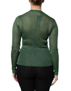 Dolce & Gabbana Green Polyester Long Sleeves Cardigan Sweater - Zeiniez