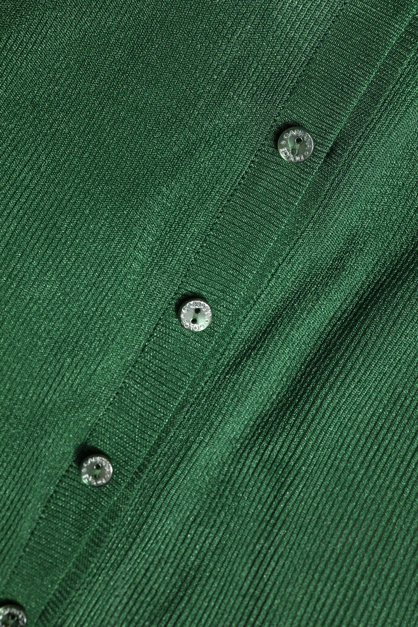 Dolce & Gabbana Green Polyester Long Sleeves Cardigan Sweater - Zeiniez