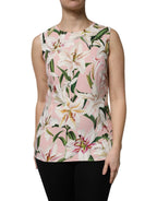 Dolce & Gabbana Multicolor Floral Print Round Neck Tank Top - Zeiniez
