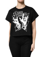 Dolce & Gabbana Black Cotton Printed Short Sleeves T-shirt - Zeiniez