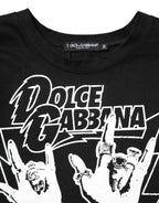 Dolce & Gabbana Black Cotton Printed Short Sleeves T-shirt - Zeiniez