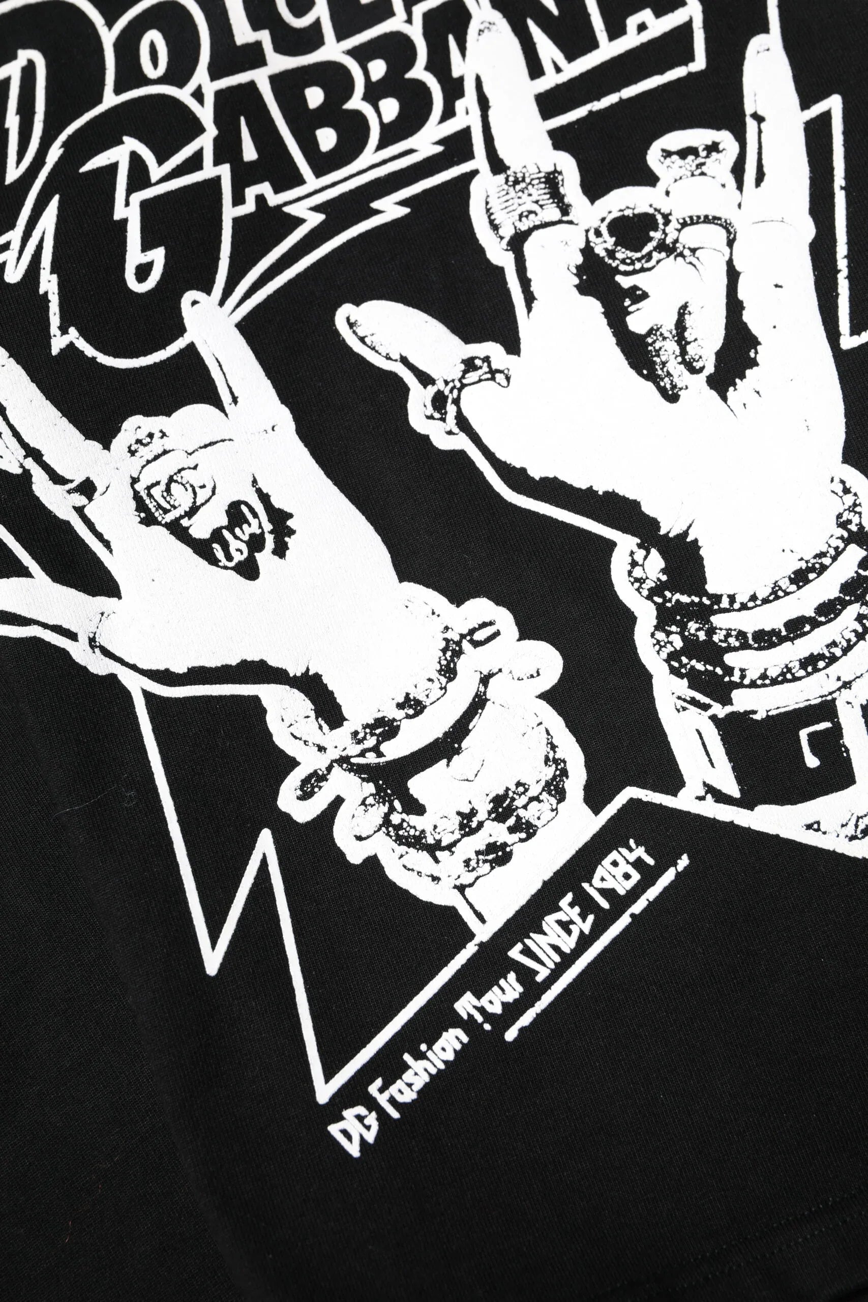 Dolce & Gabbana Black Cotton Printed Short Sleeves T-shirt - Zeiniez