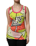 Dolce & Gabbana Multicolor Printed Crystal Embellishment Top - Zeiniez