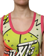 Dolce & Gabbana Multicolor Printed Crystal Embellishment Top - Zeiniez