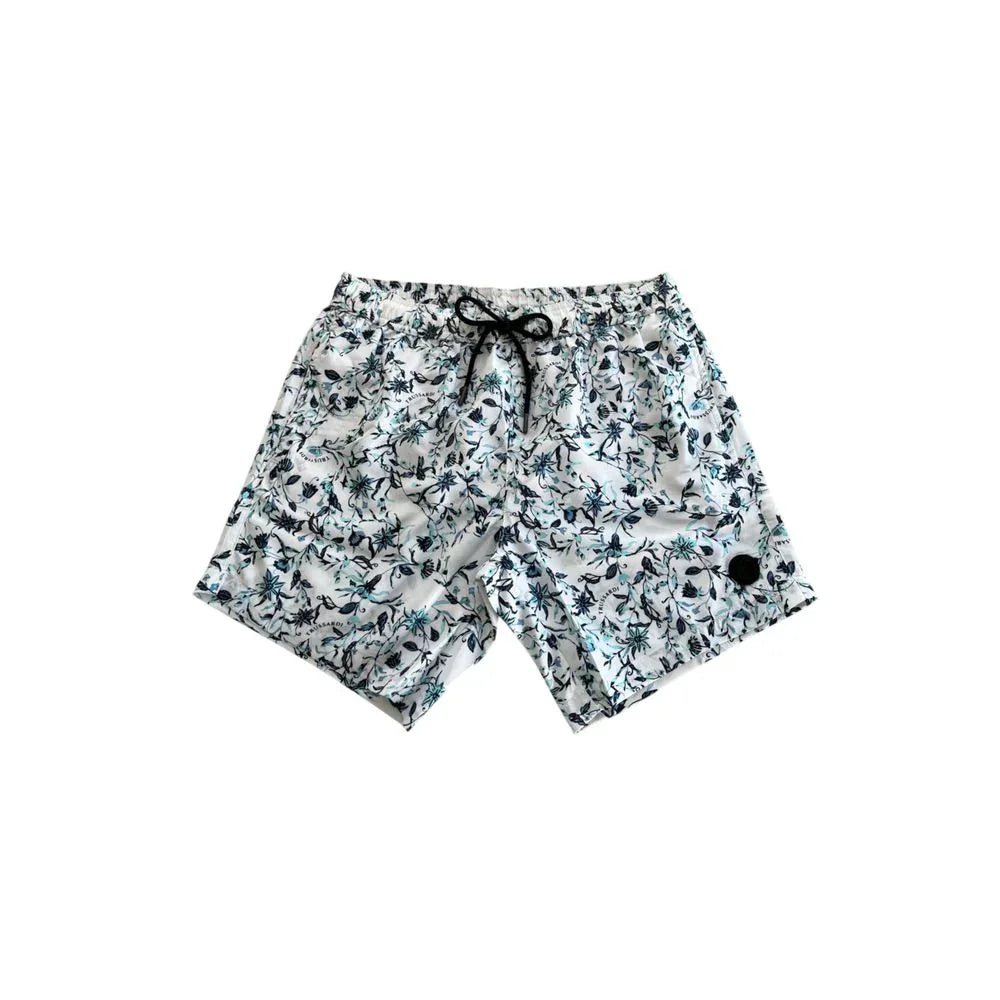 Trussardi Beachwear White Polyester Men Swim Shorts - Zeiniez