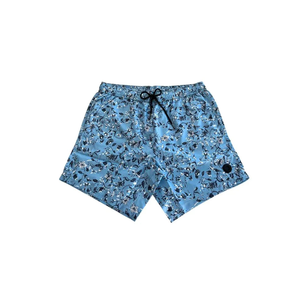 Trussardi Beachwear Light Blue Polyester Men Swim Trunk - Zeiniez