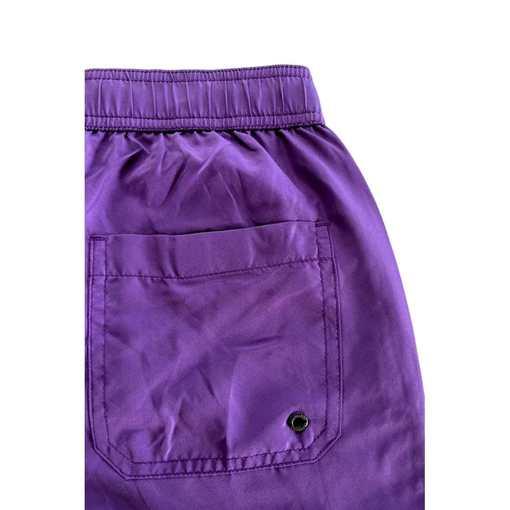 Trussardi Beachwear Purple Polyester Men Swim Short - Zeiniez