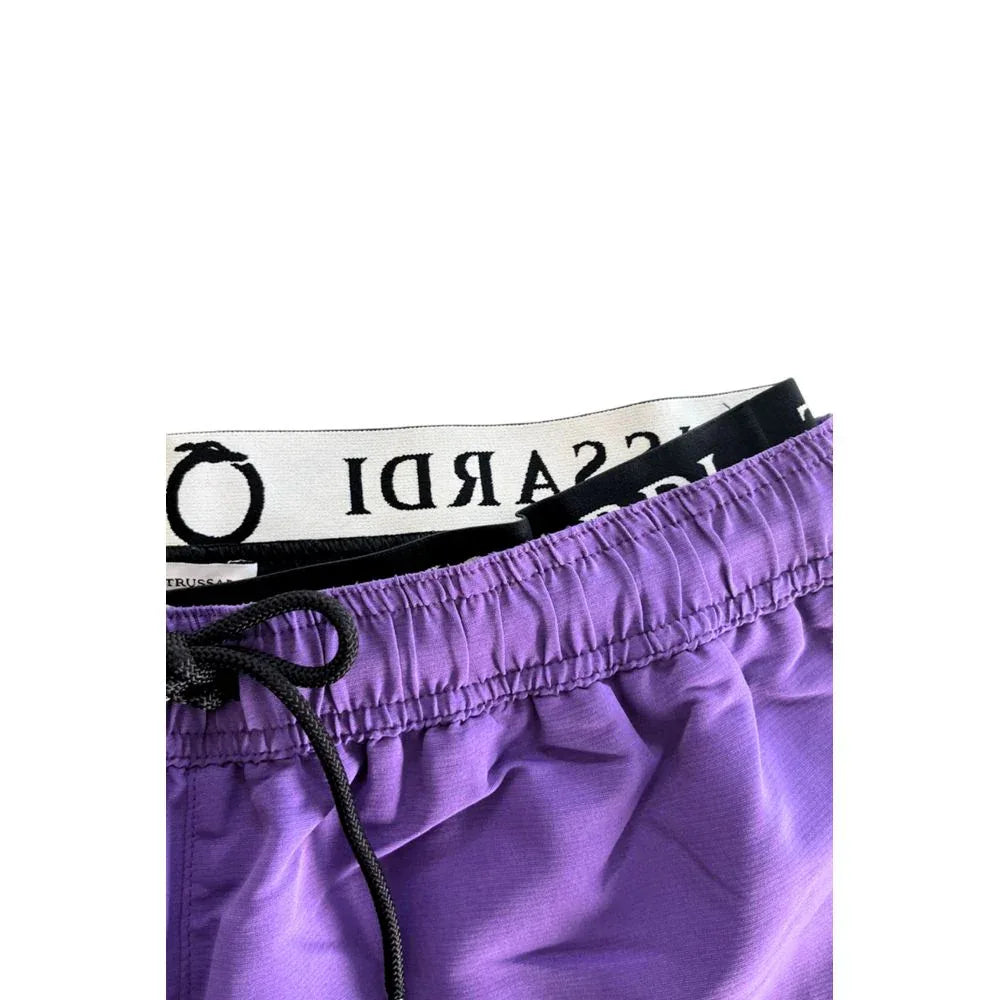 Trussardi Beachwear Purple Polyester Men Swim Short - Zeiniez